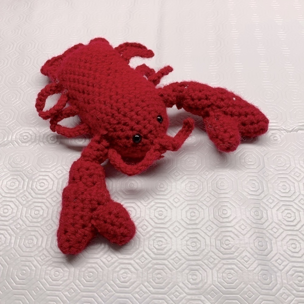 Hand Crafted Amigurumi Crochet Lobster 10” NEW